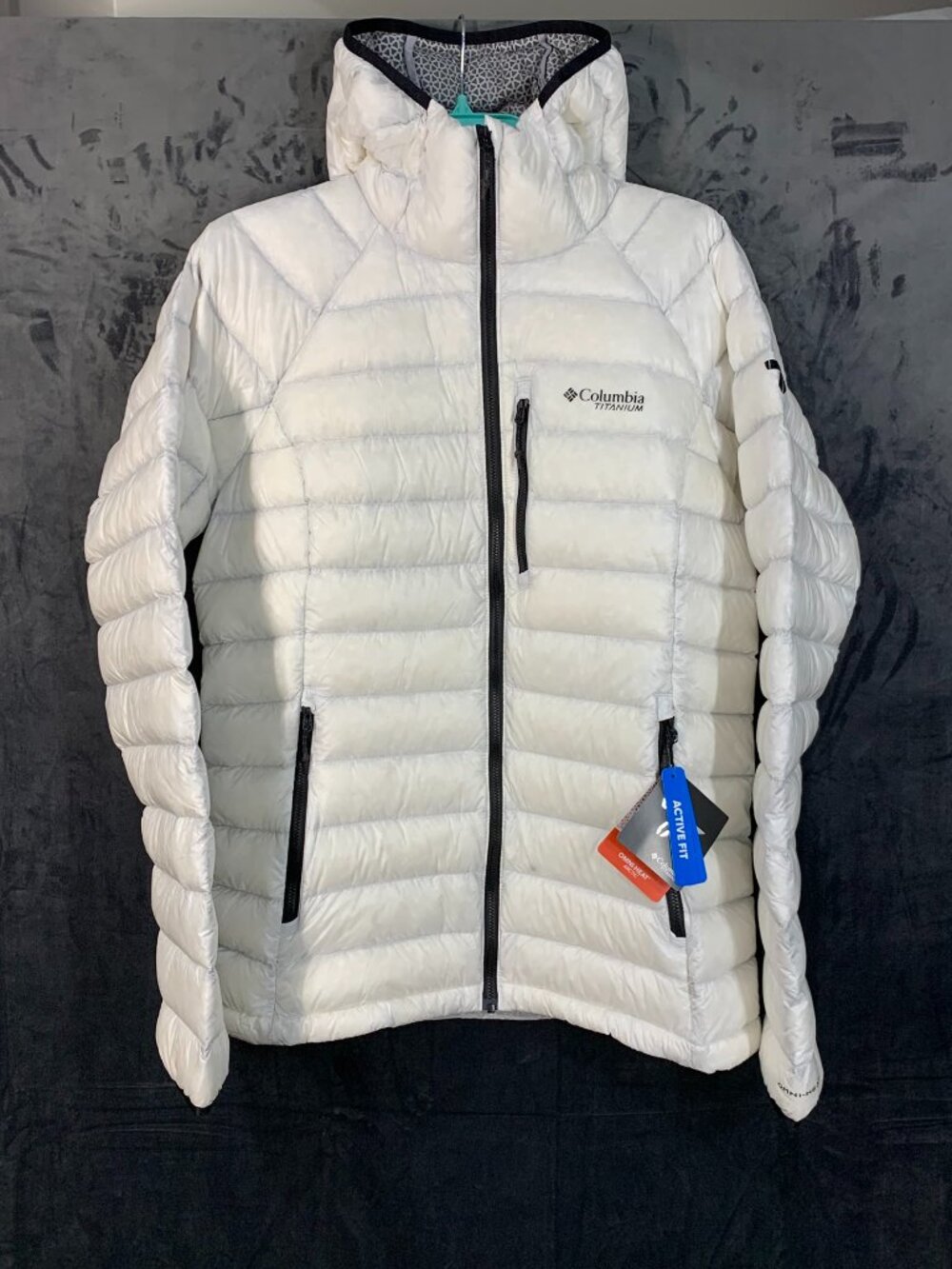 Columbia Titanium Arctic Crest Down Hooded Jacket, White, Women's L, NWT